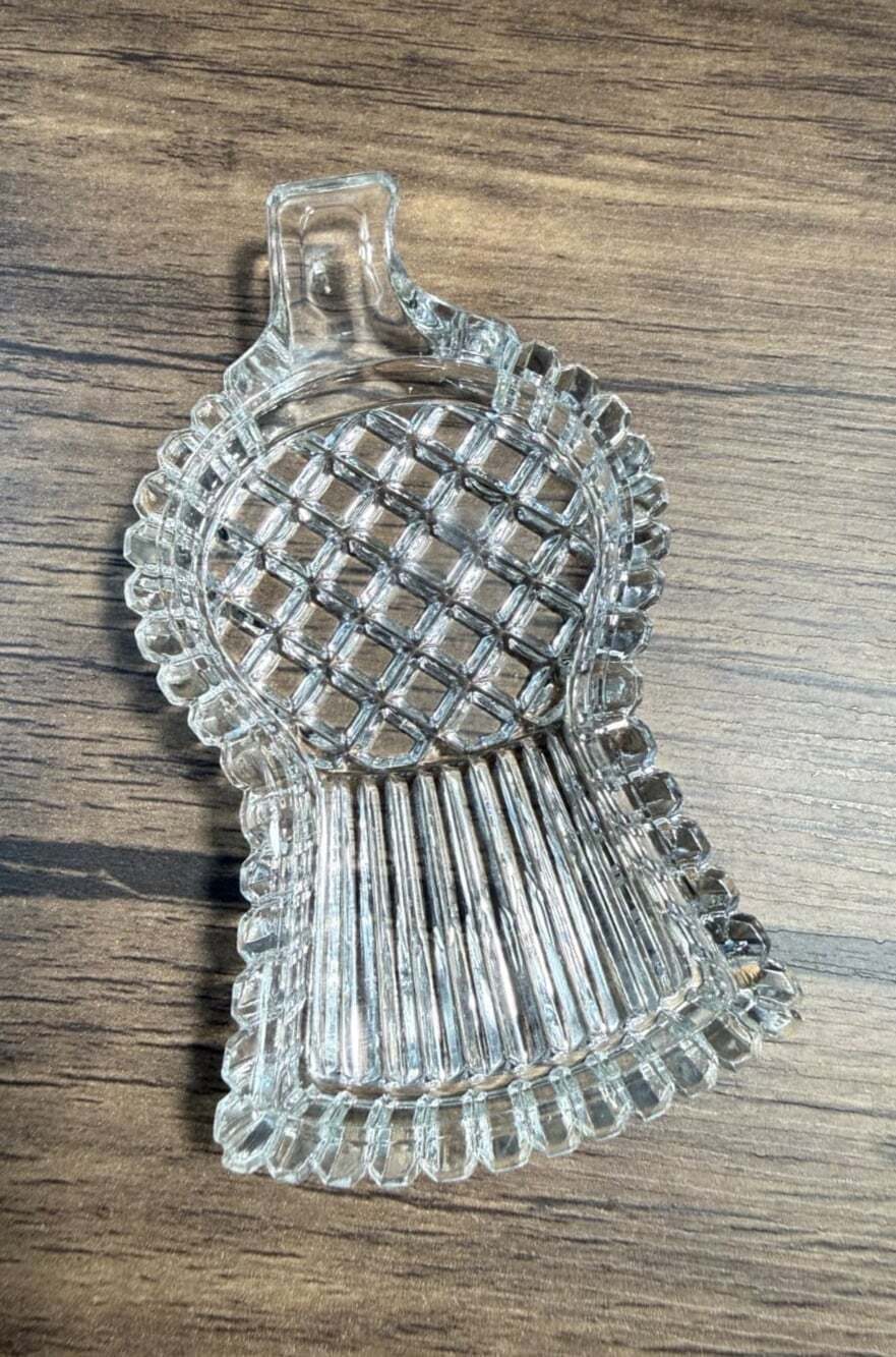Vintage Bohemia Glass Thistle Shaped Trinket Dish Ashtray